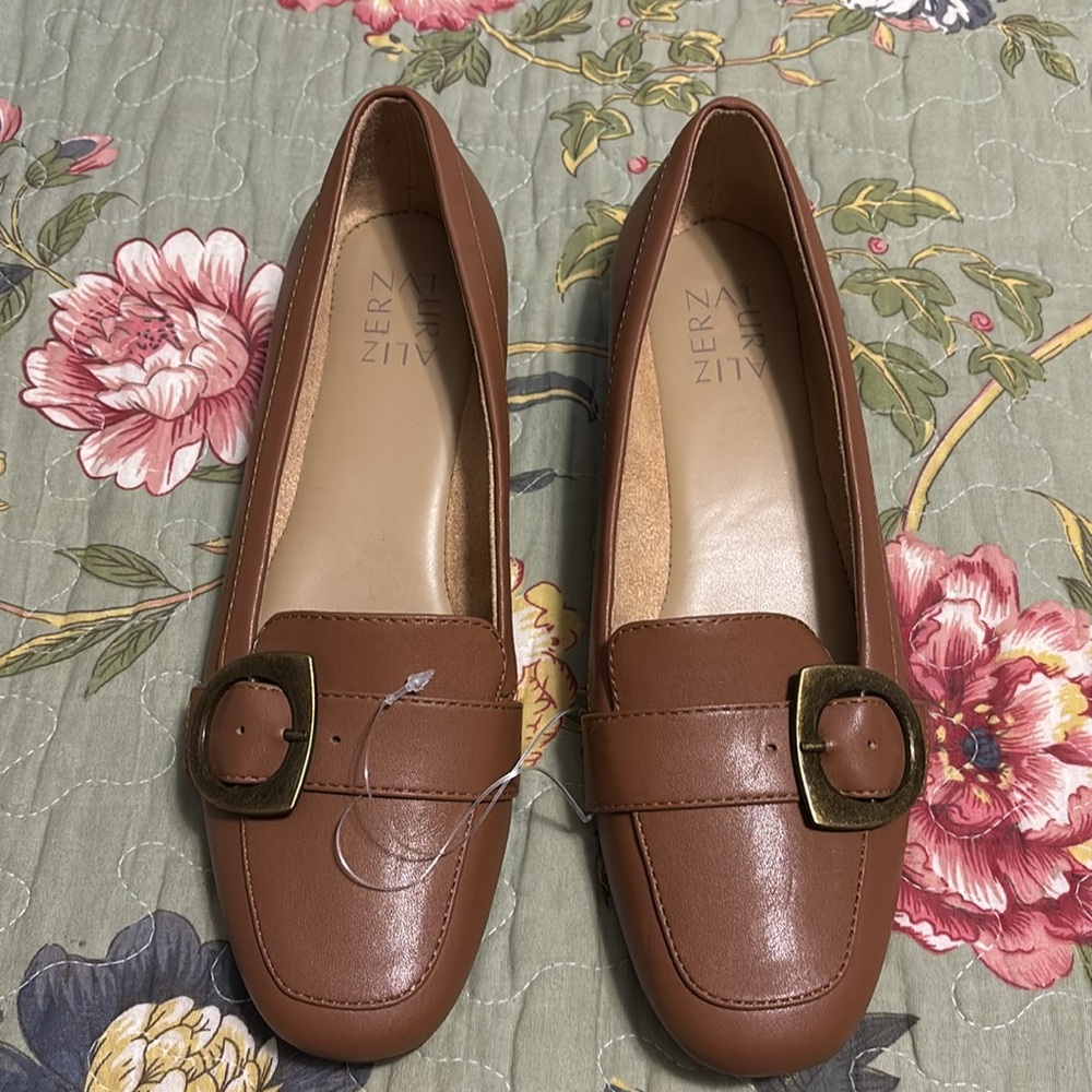 Naturalizer Kayden Moc Loafer Faux Leather Tan women’s shoes - Picture 2 of 4